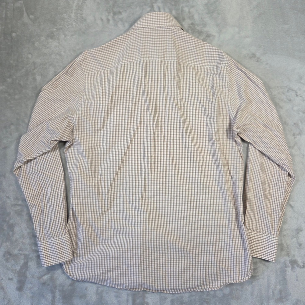American Eagle Outfitters Mens Vintage Fit Brown Micro Check Button Down Shirt L - Picture 6 of 6